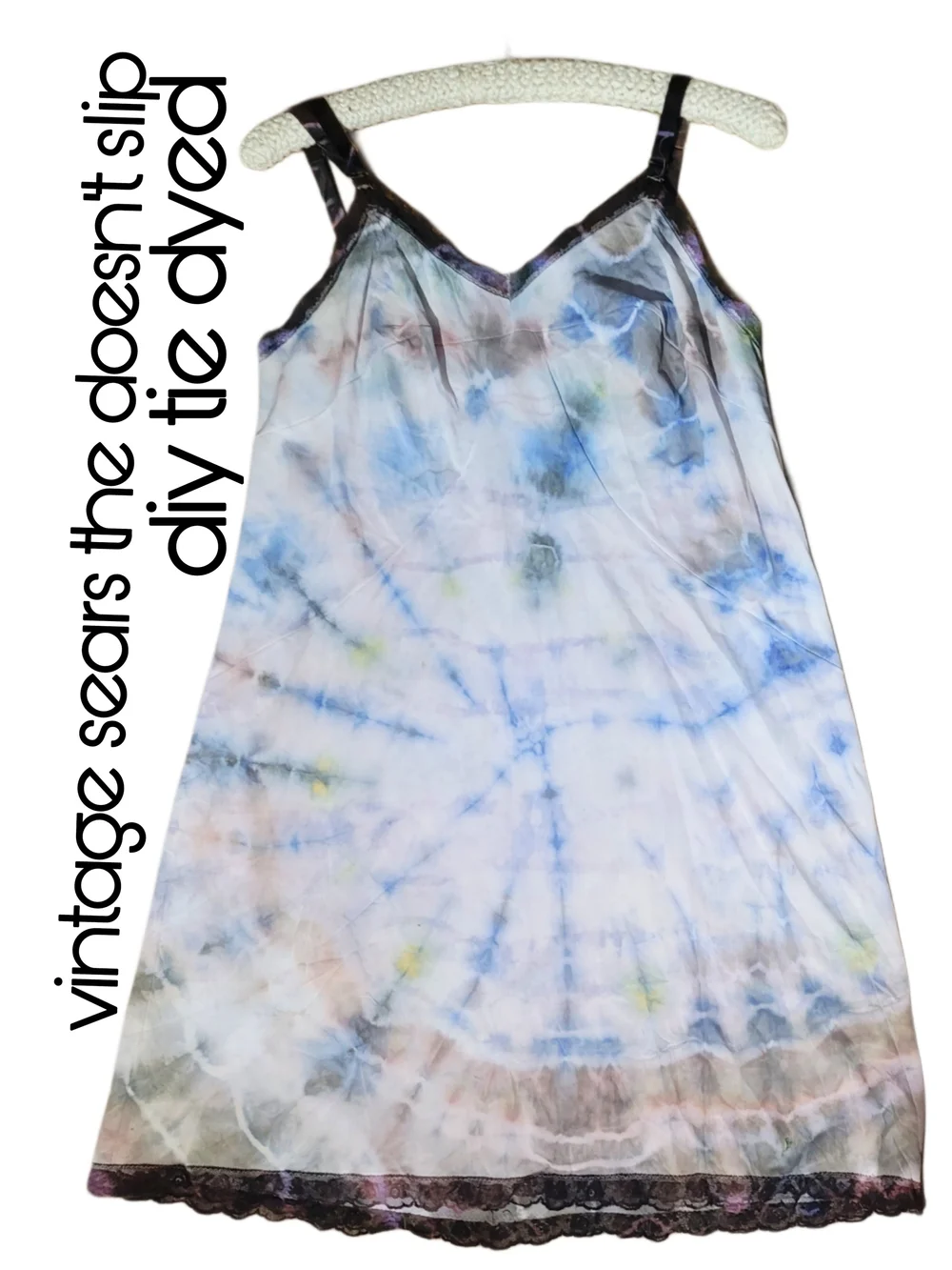Vintage 60's Sears The Does'nt Slip Diy Tie-Dye Chemise Slip Dress - Picture 2 of 10